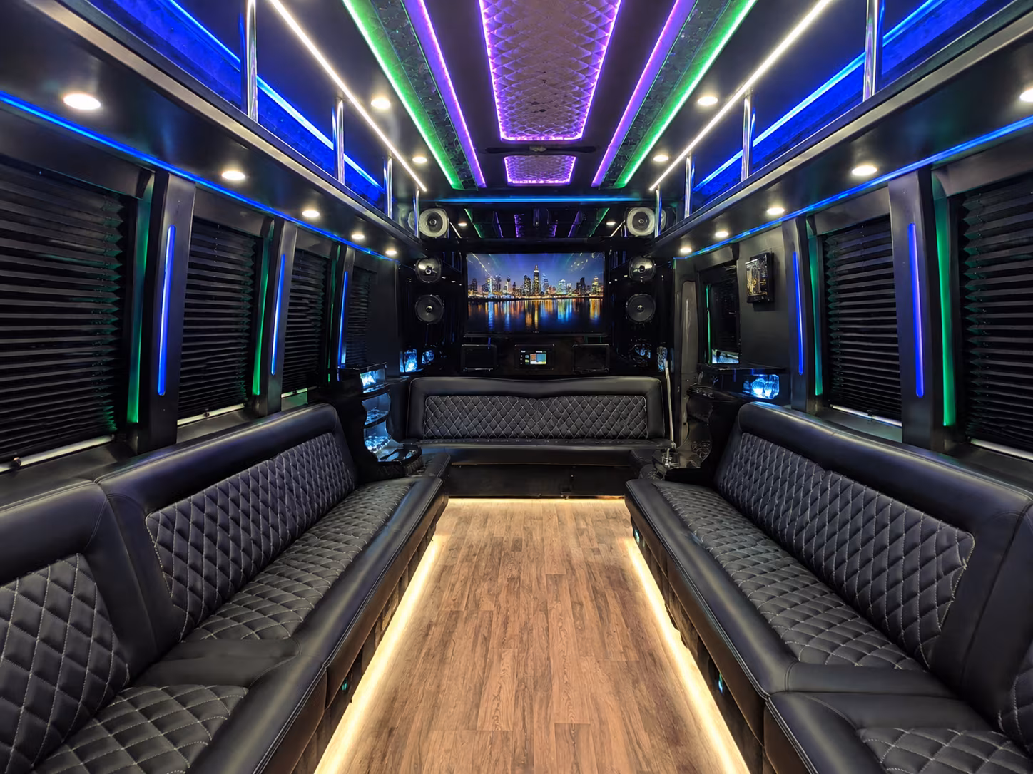 wyoming 25 passenger party bus interior